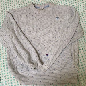 Champion white and blue palm reverse weave crewneck